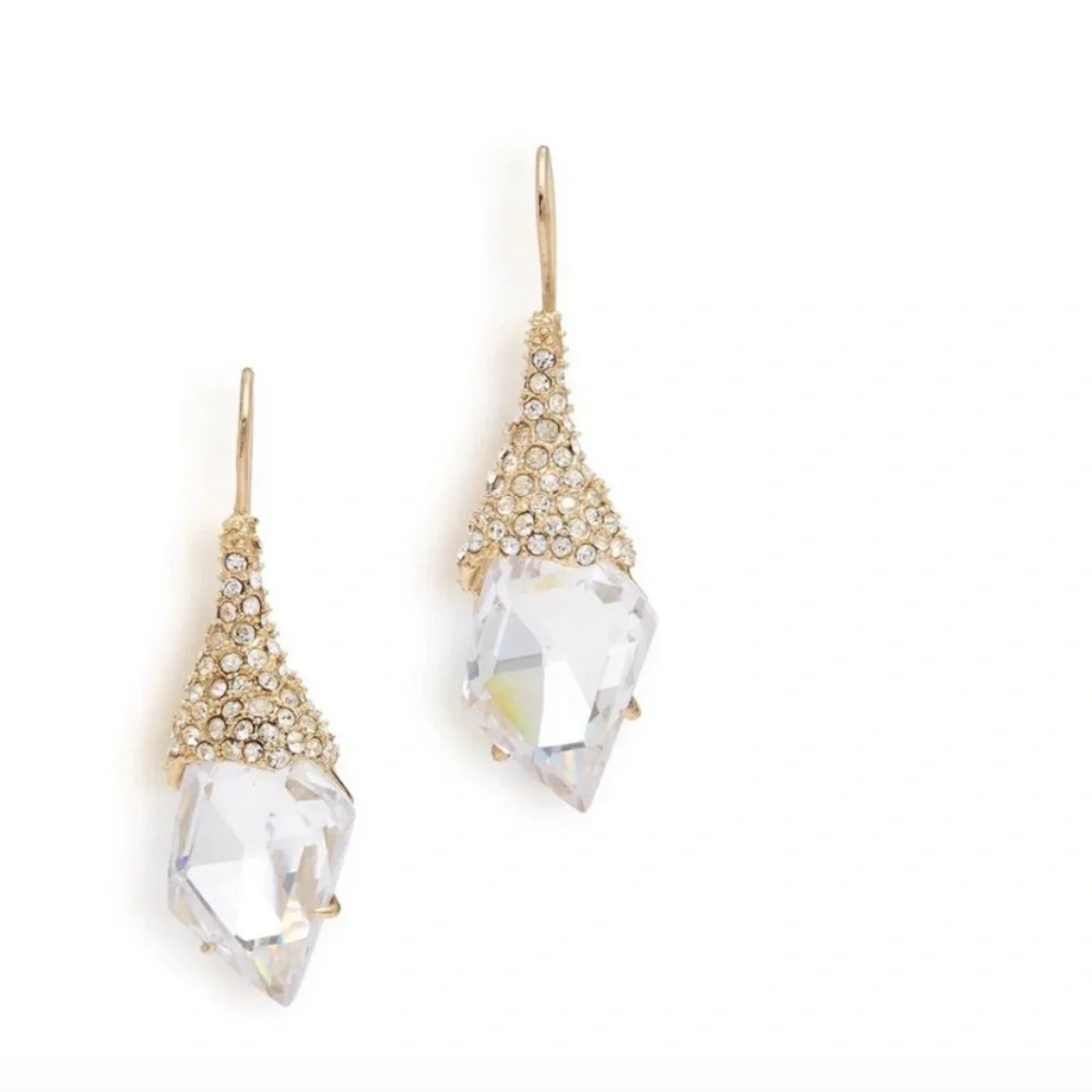 ALEXIS BITTAR NEW Infinite Shimmer Shield CZ Crystal Great Reviews Drop Earrings